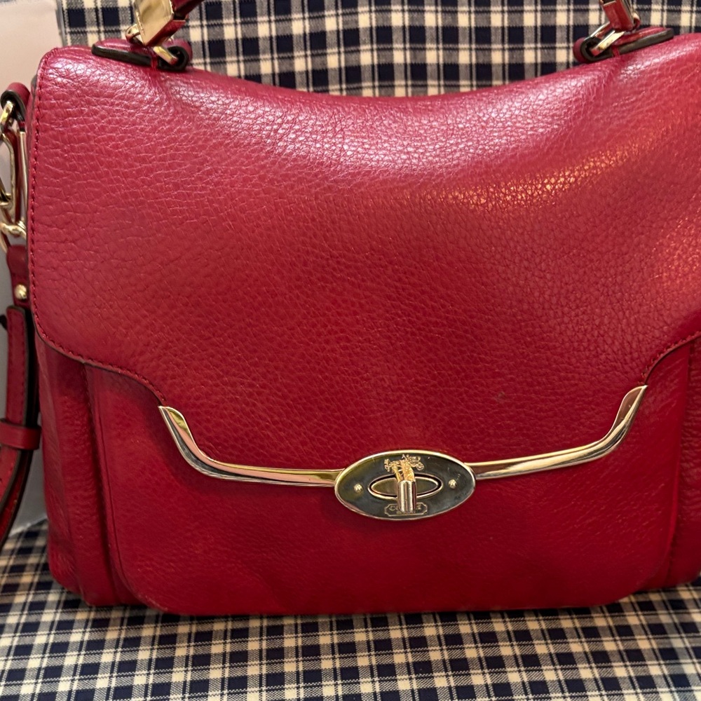 Coach Madison Sadie red top handle satchel - Picture 3 of 12